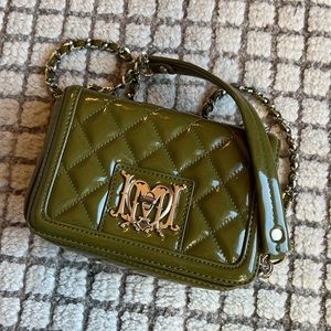 Love Moschino Patent Leather Flap Crossbody Bag with Chain